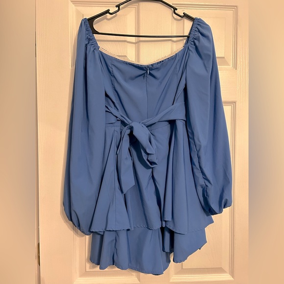 Fixmatti Romper Off-Shoulder Chiffon Blue - Picture 5 of 5